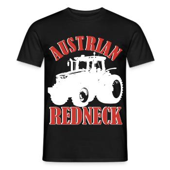 Austrian Redneck – Alpenstil mit Traktor und Bier  - Männer T-Shirt - Schwarz - Vorne - AI Model Male 178 light (178cm)