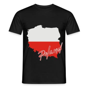 Poland flag map, I love Poland - Men's T-Shirt - black - Front - AI Model Male 178 light (178cm)