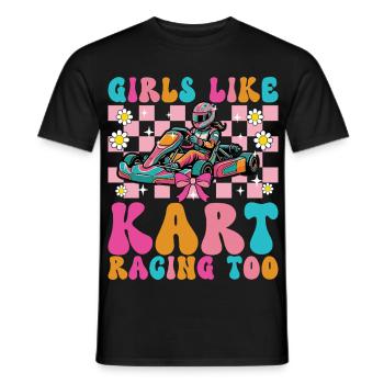 Les filles aiment aussi les courses de karting - T-shirt homme - noir - Devant - AI Model Male 178 light (178cm)