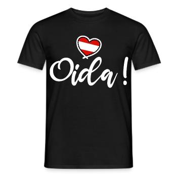 Oida! Österreich Herz I love Austria Dialekt Munda - Männer T-Shirt - Schwarz - Vorne - AI Model Male 178 light (178cm)