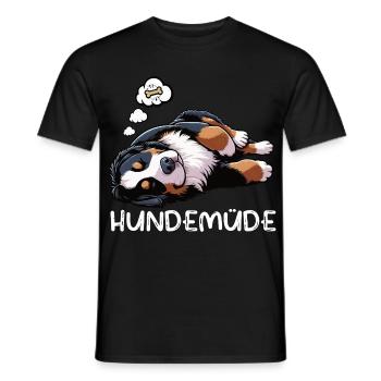 Dog-tired Bernese Mountain Dog Mountain Dog Bernese Mountain Dogs - Men's T-Shirt - black - Front - AI Model Male 178 light (178cm)