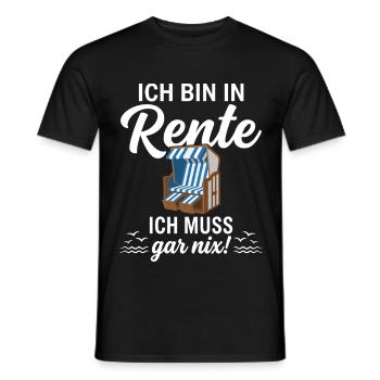 Ich bin in Rente – Ich muss gar nix - Männer T-Shirt - Schwarz - Vorne - AI Model Male 178 light (178cm)