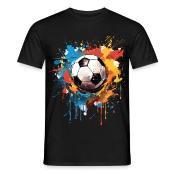Soccer Football Ball Player Supporter Gift Idea - Men's T-Shirt - black - Front - AI Model Male 178 light (178cm)