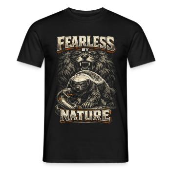 Honey Badger Animal Fearless By Nature - Men's T-Shirt - black - Front - AI Model Male 178 light (178cm)