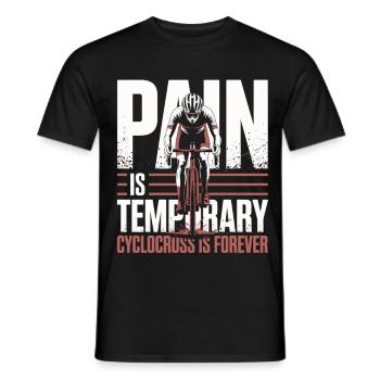 La douleur est temporaire – Vélo de cyclocross - T-shirt homme - noir - Devant - AI Model Male 178 light (178cm)