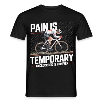 La douleur est temporaire – Vélo de cyclocross - T-shirt homme - noir - Devant - AI Model Male 178 light (178cm)