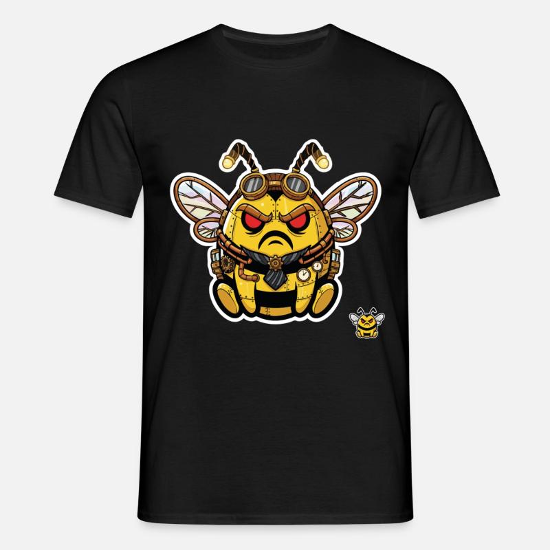 Bionic Edgy Steampunk Cyborg Bee - Men's T-Shirt - black