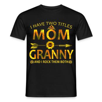 Mom & Granny Sunflower Floral Shirt - Men's T-Shirt - black - Front - AI Model Male 178 light (178cm)