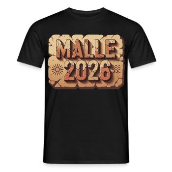 Fête de fin d’année Malle 2026 - T-shirt homme - noir - Devant - AI Model Male 178 light (178cm)