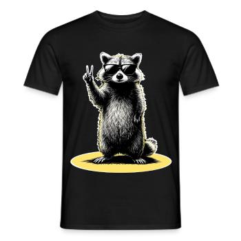 Paix des ratons laveurs - T-shirt homme - noir - Devant - AI Model Male 178 light (178cm)