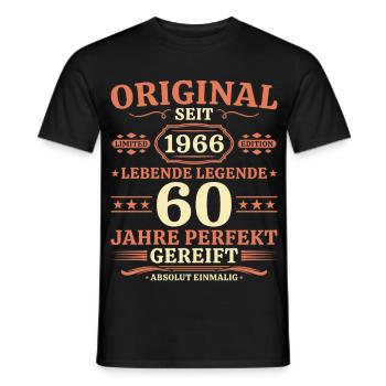 Original 1966 – Lebende Legende 60. Geburtstag - Männer T-Shirt - Schwarz - Vorne - AI Model Male 178 light (178cm)