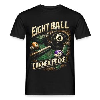 8-Ball Billard Eight Ball Corner Pocket - Männer T-Shirt - Schwarz - Vorne - AI Model Male 178 light (178cm)