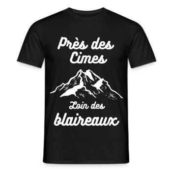 Près des Cimes loin des blaireaux - T-shirt homme - noir - Devant - AI Model Male 178 light (178cm)