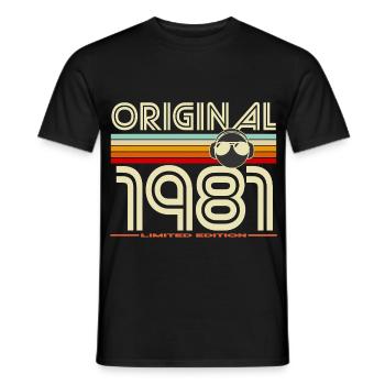 Original 1981 Edition Retro - Men's T-Shirt - black - Front - AI Model Male 178 light (178cm)