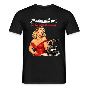 Pin-up Girl: Sarkasmus & Augenrollen Retro-Stil - Männer T-Shirt - Schwarz - Vorne - AI Model Male 178 light (178cm)