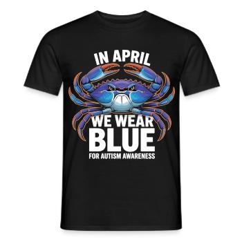 T-shirt Sensibilisation à l’autisme Crabe Bleu d’Avril - T-shirt homme - noir - Devant - AI Model Male 178 light (178cm)