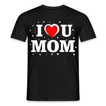Chemise cœur de maman Je t’aime - T-shirt homme - noir - Devant - AI Model Male 178 light (178cm)