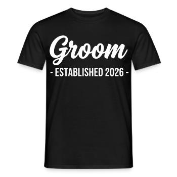 Groom 2026 Wedding Anniversary - Men's T-Shirt - black - Front - AI Model Male 178 light (178cm)