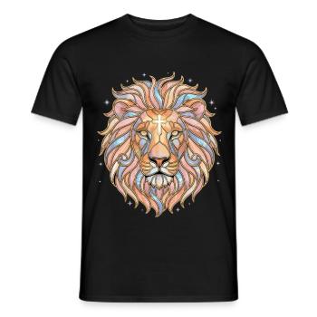 Foi chrétienne de Lion Cross - T-shirt homme - noir - Devant - AI Model Male 178 light (178cm)