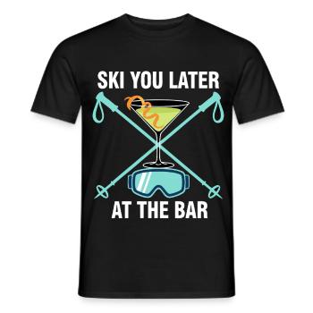 Skiez-vous plus tard au bar - T-shirt homme - noir - Devant - AI Model Male 178 light (178cm)