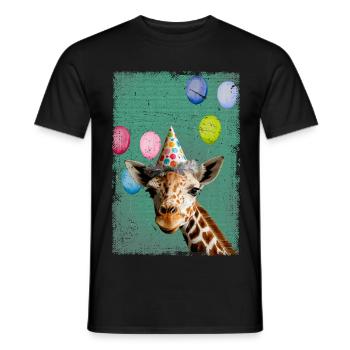 Tiere Zoo Party Dschungel Zoo Geburtstagsgiraffe - Männer T-Shirt - Schwarz - Vorne - AI Model Male 178 light (178cm)