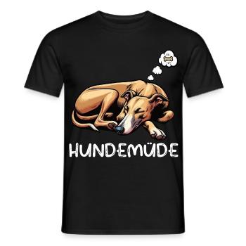 Hundemüde Whippet Windhund Whippets Whippethalter - Männer T-Shirt - Schwarz - Vorne - AI Model Male 178 light (178cm)