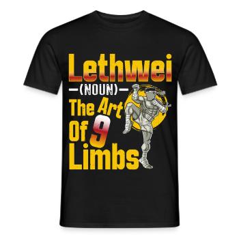 Lethwei (Nom) L’art des 9 membres Myanmar Birman - T-shirt homme - noir - Devant - AI Model Male 178 light (178cm)