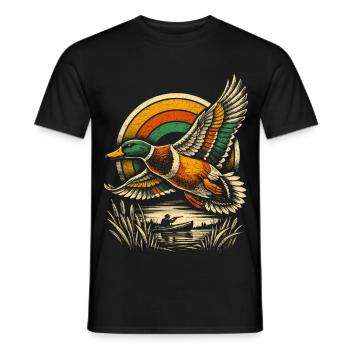 Tir au canard - T-shirt homme - noir - Devant - AI Model Male 178 light (178cm)
