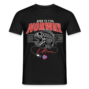 Norway Fishing Trip 2030 - Men's T-Shirt - black - Front - AI Model Male 178 light (178cm)