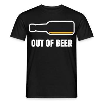 Out Of Beer (Bier / Bierchen / Biertrinker NEG 2C) - Männer T-Shirt - Schwarz - Vorne - AI Model Male 178 light (178cm)