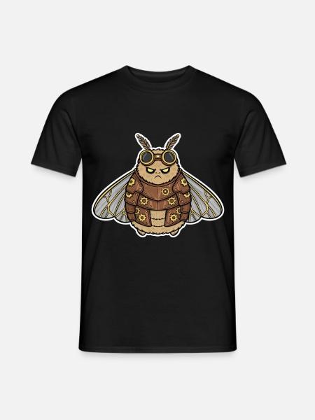 Steampunk Night Moth Rüstung Bronze Zahnräder - Männer T-Shirt - Schwarz