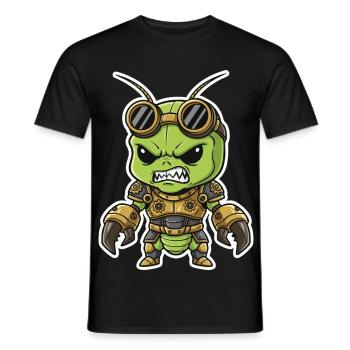 Extraterrestre Steampunk Guerrier Armure Laiton - T-shirt homme - noir - Devant - AI Model Male 178 light (178cm)