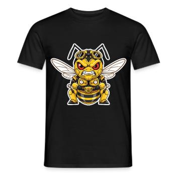 Hornet Steampunk Warrior Pressure und Steam - Männer T-Shirt - Schwarz - Vorne - AI Model Male 178 light (178cm)