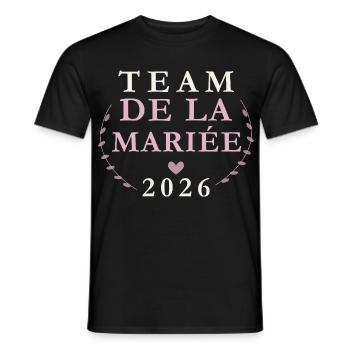 Équipe Mariée 2026 - T-shirt homme - noir - Devant - AI Model Male 178 light (178cm)