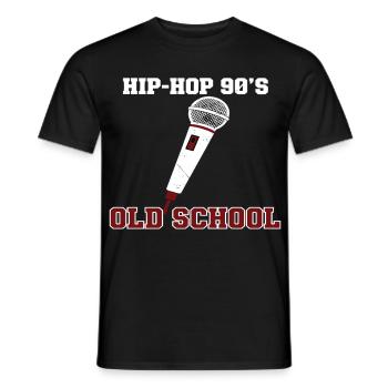 Vinyle DJ Hip-Hop des années 90 Old School - T-shirt homme - noir - Devant - AI Model Male 178 light (178cm)