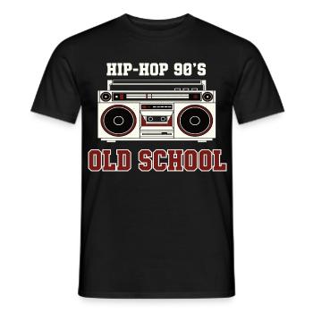 Vinyle DJ Hip-Hop des années 90 Old School - T-shirt homme - noir - Devant - AI Model Male 178 light (178cm)