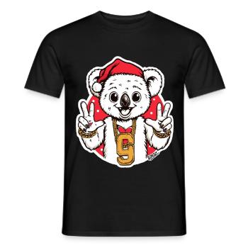 Festive Koala Bling with 9 Pendant - Men's T-Shirt - black - Front - AI Model Male 178 light (178cm)