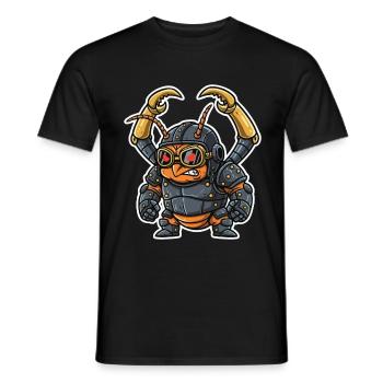 Steampunk-Kampfameisenstahlrüstung und Klammern - Männer T-Shirt - Schwarz - Vorne - AI Model Male 178 light (178cm)