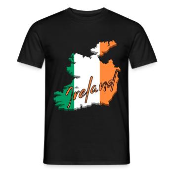 Carte avec le drapeau de l’Irlande, j’adore l’Irlande - T-shirt homme - noir - Devant - AI Model Male 178 light (178cm)