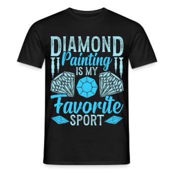 Peinture au diamant : mon sport préféré : l’artisanat - T-shirt homme - noir - Devant - AI Model Male 178 light (178cm)