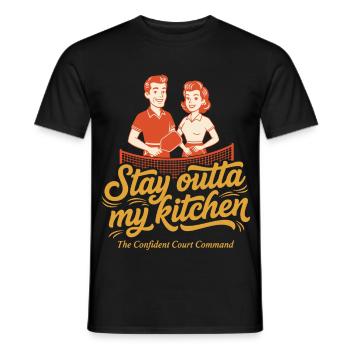 Pickleball Stay Outta My Kitchen Funny Player - Men's T-Shirt - black - Front - AI Model Male 178 light (178cm)