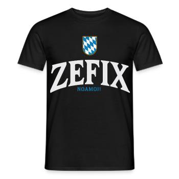 BayernWappen ZEFIX Logo - Männer T-Shirt - Schwarz - Vorne - AI Model Male 178 light (178cm)