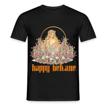 Joyeuses bénédictions de Beltane Célébrations du 1er mai Pagans - T-shirt homme - noir - Devant - AI Model Male 178 light (178cm)