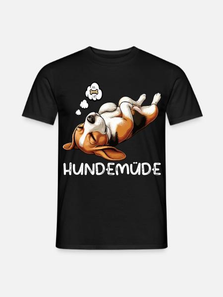 Hundemüde Beagle Beaglebesitzer Beaglehalter - Männer T-Shirt - Schwarz