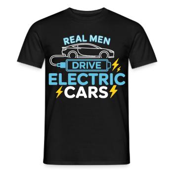 Elektroauto T-Shirt Männer Geschenk - Männer T-Shirt - Schwarz - Vorne - AI Model Male 178 light (178cm)