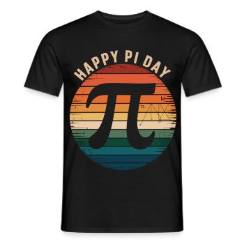 Happy Pi Day Shirt Retro Mathematik Geschenk - Männer T-Shirt - Schwarz - Vorne - AI Model Male 178 light (178cm)