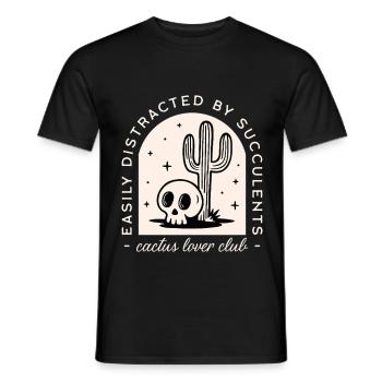Club des amateurs de cactus, plantes drôles, crâne gothique - T-shirt homme - noir - Devant - AI Model Male 178 light (178cm)