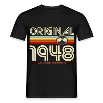 Logo Vintage 1948 Original - T-shirt homme - noir - Devant - AI Model Male 178 light (178cm)