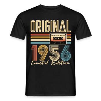 70th birthday, 70 years, original 1956 - Men's T-Shirt - black - Front - AI Model Male 178 light (178cm)