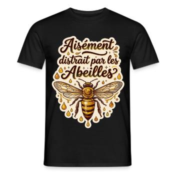 Apiculteur apicultrice abeilles humour apiculture - T-shirt homme - noir - Devant - AI Model Male 178 light (178cm)